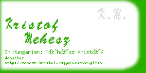 kristof mehesz business card